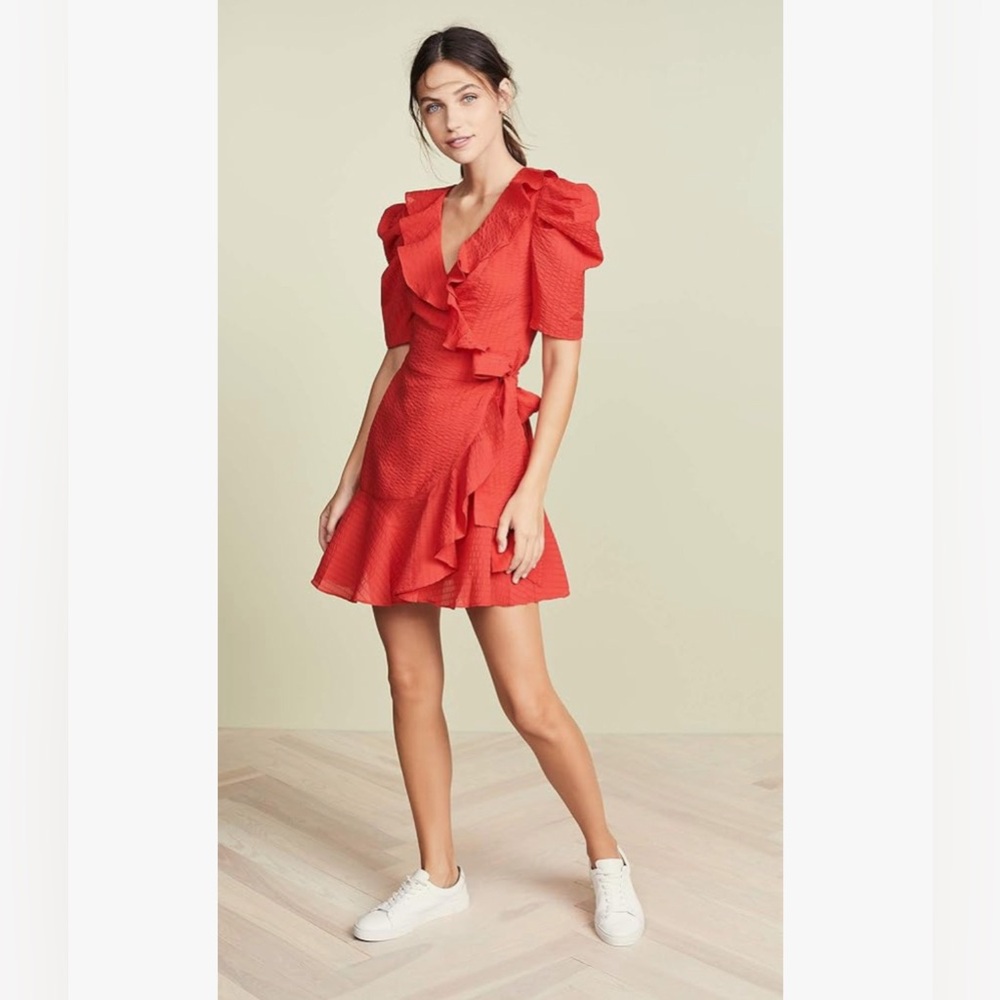 Red Tie Waist Dress